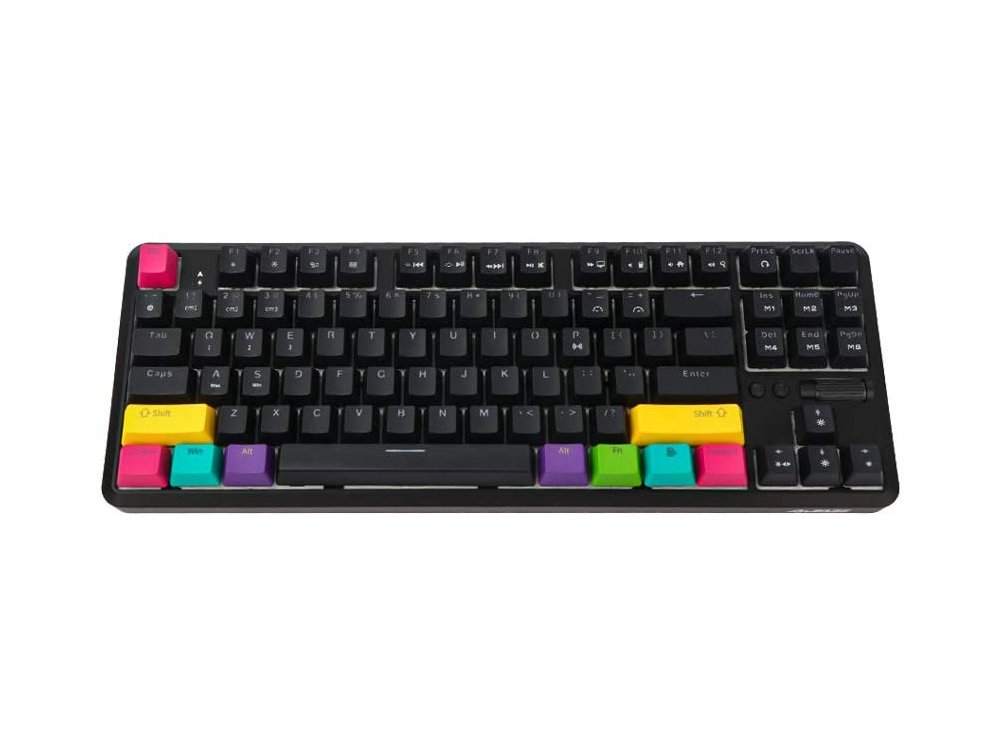 Ajazz K870T Wireless Mechanical RGB Keyboard, Bluetooth with Brown Switches, Tenkeyless, Black