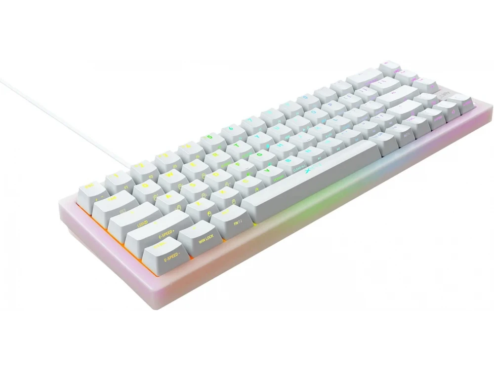 Xtrfy K5 Compact RGB 65% Gaming Mechanical Keyboard Tenkeyless Kailh Red Switches, Transparent White