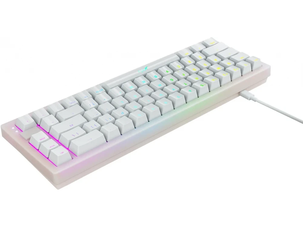 Xtrfy K5 Compact RGB 65% Gaming Mechanical Keyboard Tenkeyless Kailh Red Switches, Transparent White