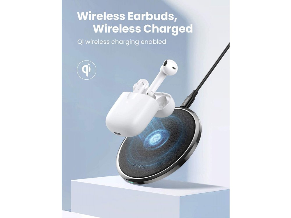 Ugreen HiTune T2 Bluetooth 5.0 Ακουστικά TWS με 4 Superior MEMS Microphones, Wireless Charging, IPX5, Λευκά - 80652
