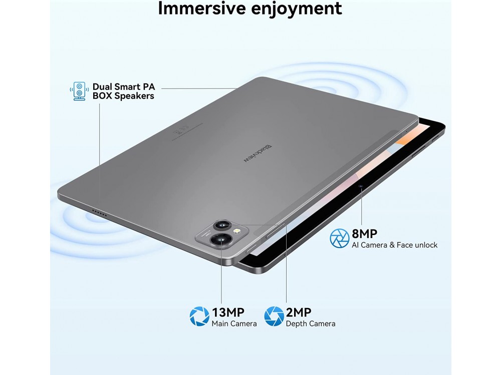 BlackView Tab 13 Tablet 10.1" IPS, Octa Core 2GHz, 6GB Ram / 128GB Storage, with WiFi & 4G, Gray