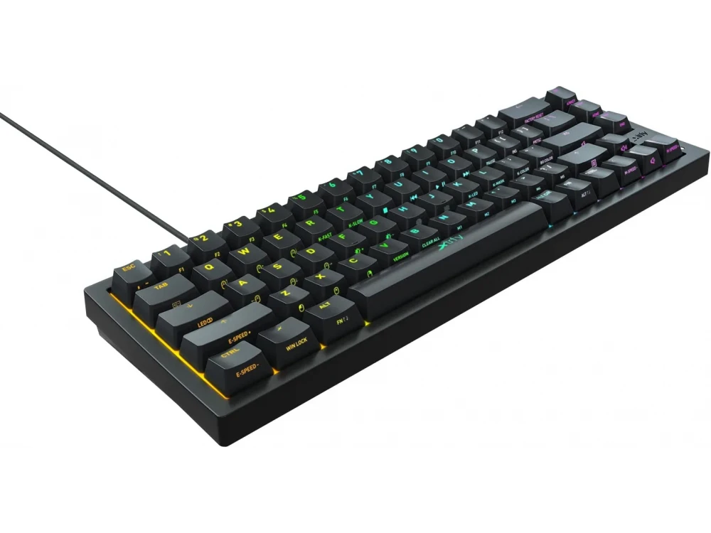 Xtrfy K5 Compact RGB 65% Gaming Mechanical Keyboard Tenkeyless Kailh Red Switches, Black