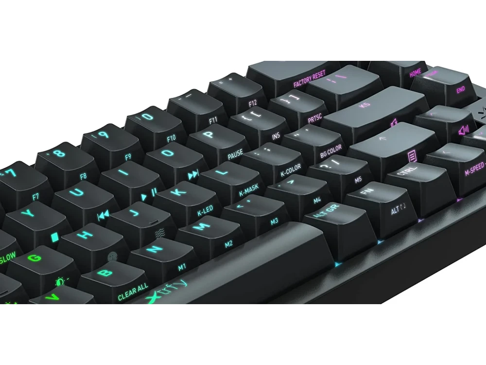 Xtrfy K5 Compact RGB 65% Gaming Mechanical Keyboard Tenkeyless Kailh Red Switches, Black