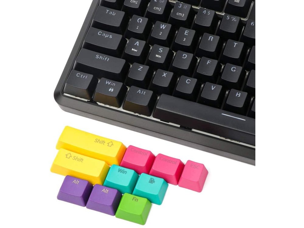Ajazz K870T Wireless Mechanical RGB Keyboard, Bluetooth with Brown Switches, Tenkeyless, Black