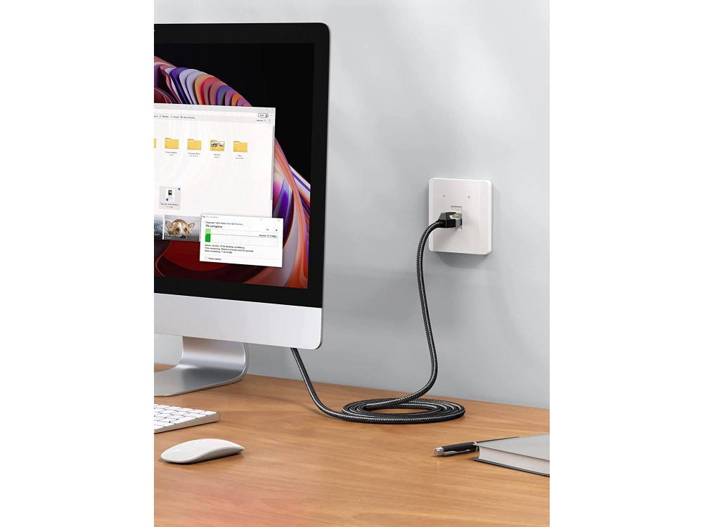 Ugreen F/FTP Cat.7 Καλώδιο Ethernet 5μ. με Νάυλον ύφανση, 10Gbps, 600Mhz, RJ45 Cable Shielded, Μαύρο