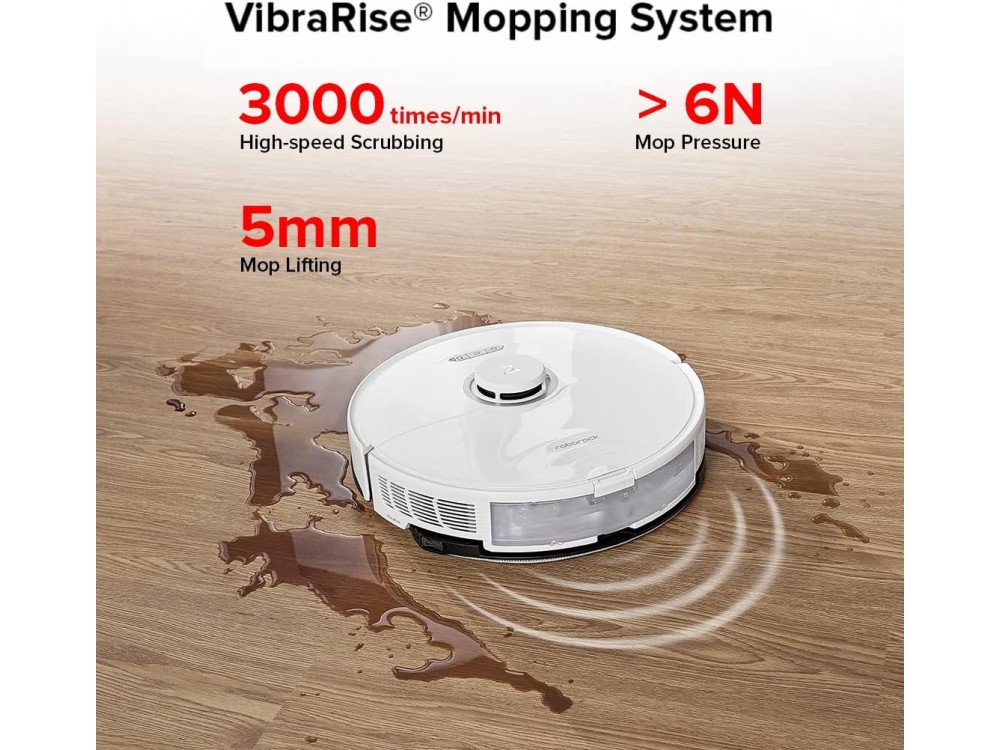 Roborock S8+ Smart Robot Vacuum / Mopping Cleaner με Λειτουργία Σφουγγαρίσματος Sonic, 6000Pa, Lidar & Auto Emptying, Λευκή