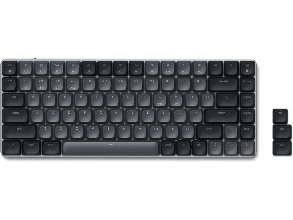Satechi SM1 Slim 75% Mechanical Keyboard LED Backlit, Wireless Mechanical Keyboard 84 Keys with Bluetooth Connection, Dark Gray