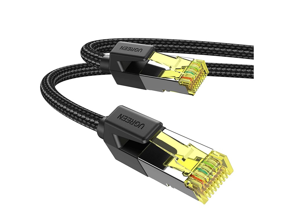 Ugreen F/FTP Cat.7 Καλώδιο Ethernet 5μ. με Νάυλον ύφανση, 10Gbps, 600Mhz, RJ45 Cable Shielded, Μαύρο