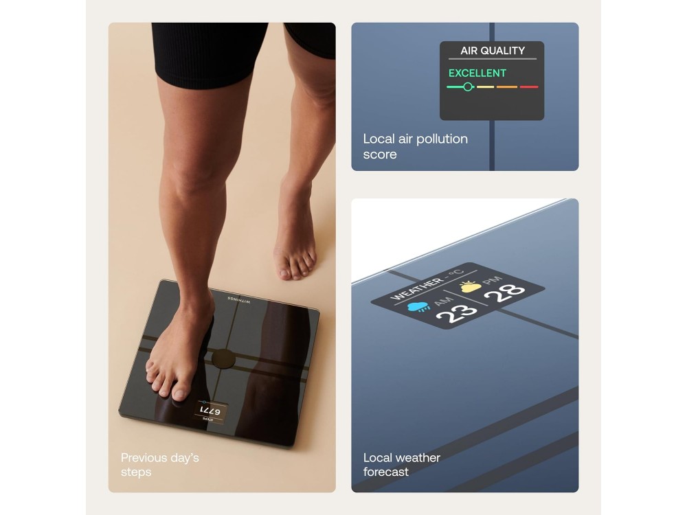 Withings Body Comp, Smart Scale, Fat Meter & Full Body Analysis with Fitness APP via Bluetooth & WiFi, Black
