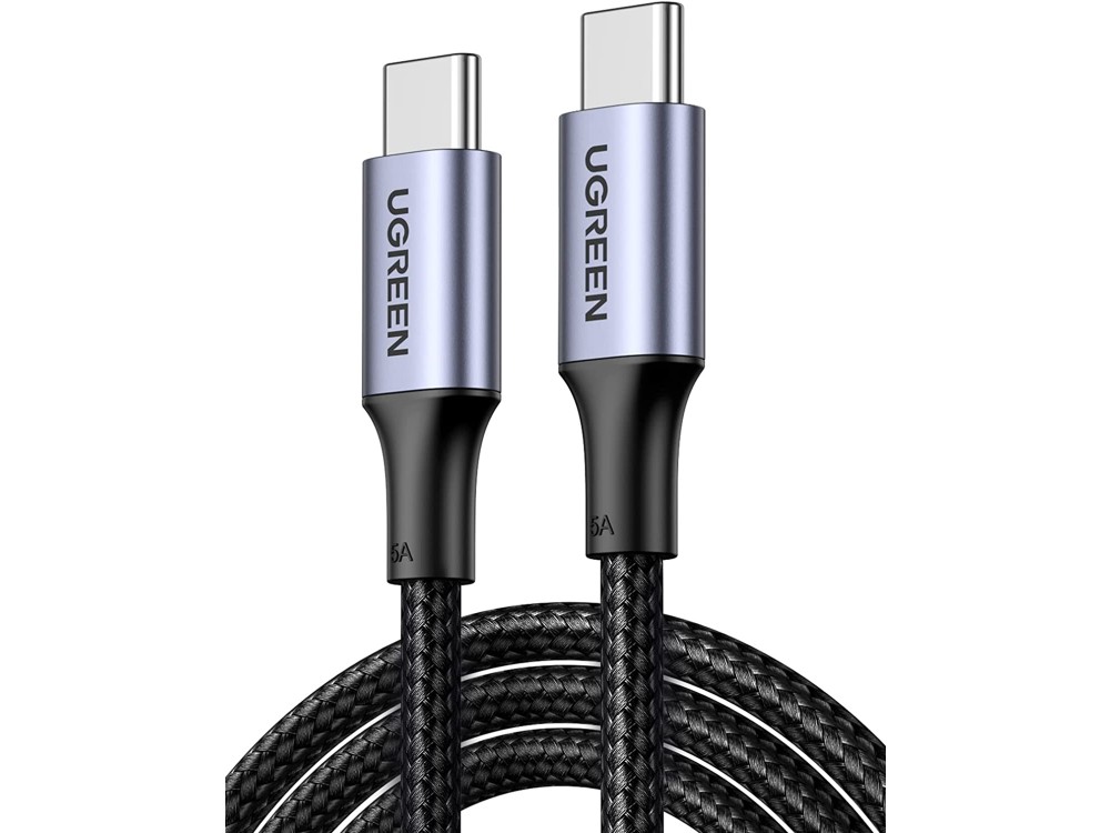 Ugreen USB-C σε USB-C Καλώδιο 3μ. με Νάυλον ύφανση και Επαφές Αλουμινίου Υποστήριξη PD3.0/QC4.0/FCP & 5A / 100W, Μαύρο