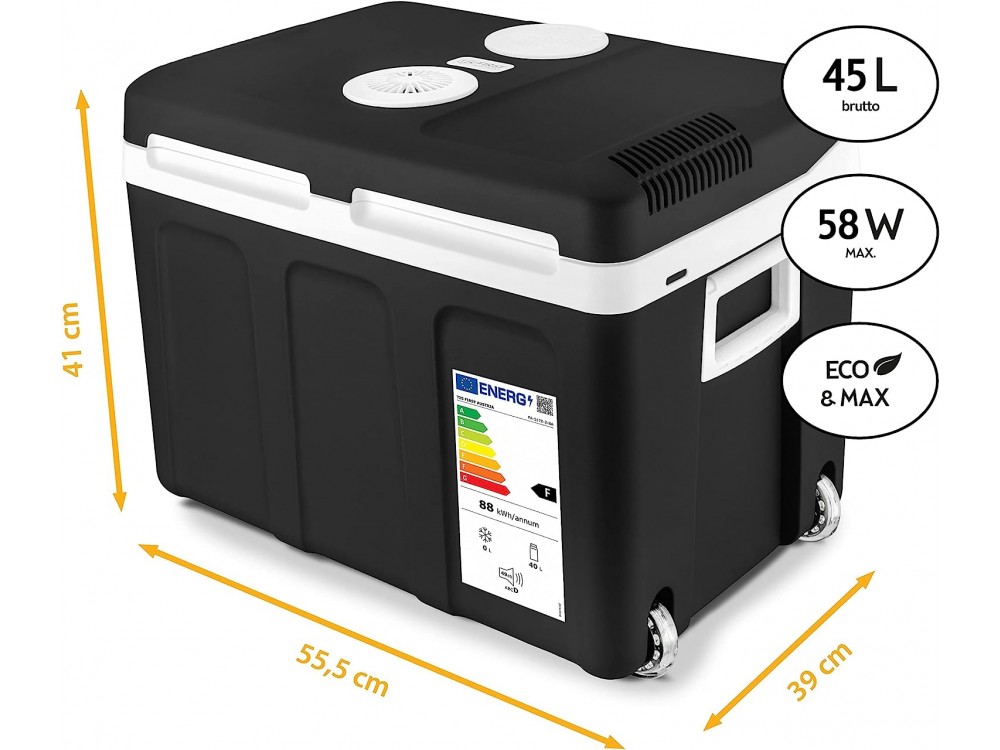 First Austria FA-5170-2-BA ECO Cool Box 40L, with Heating Function & 3 Power Supply Modes - Black