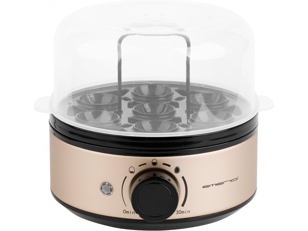 Emerio Egg Boiler, 7 Egg Boiler 400W BPA free, with 3 Boiling Levels & Voice Alerts, Inox