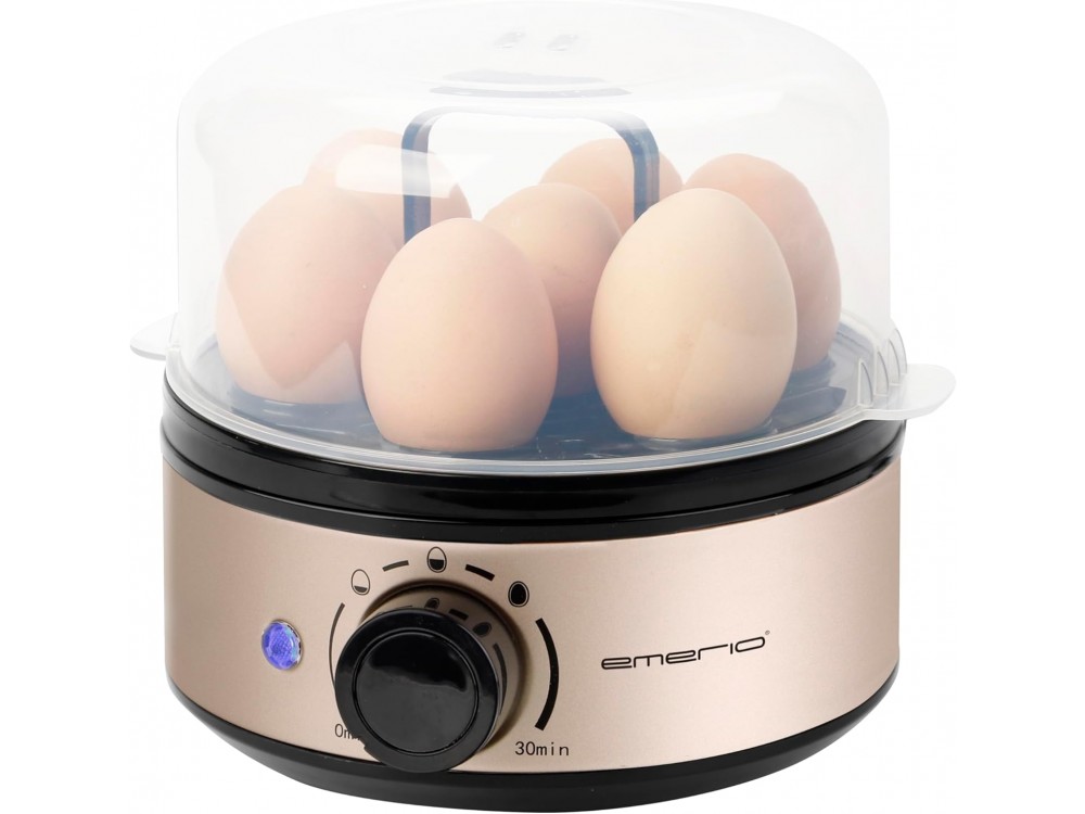 Emerio Egg Boiler, 7 Egg Boiler 400W BPA free, with 3 Boiling Levels & Voice Alerts, Inox