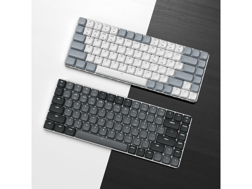 Satechi SM1 Slim 75% Mechanical Keyboard LED Backlit, Wireless Mechanical Keyboard 84 Keys with Bluetooth Connection, Dark Gray