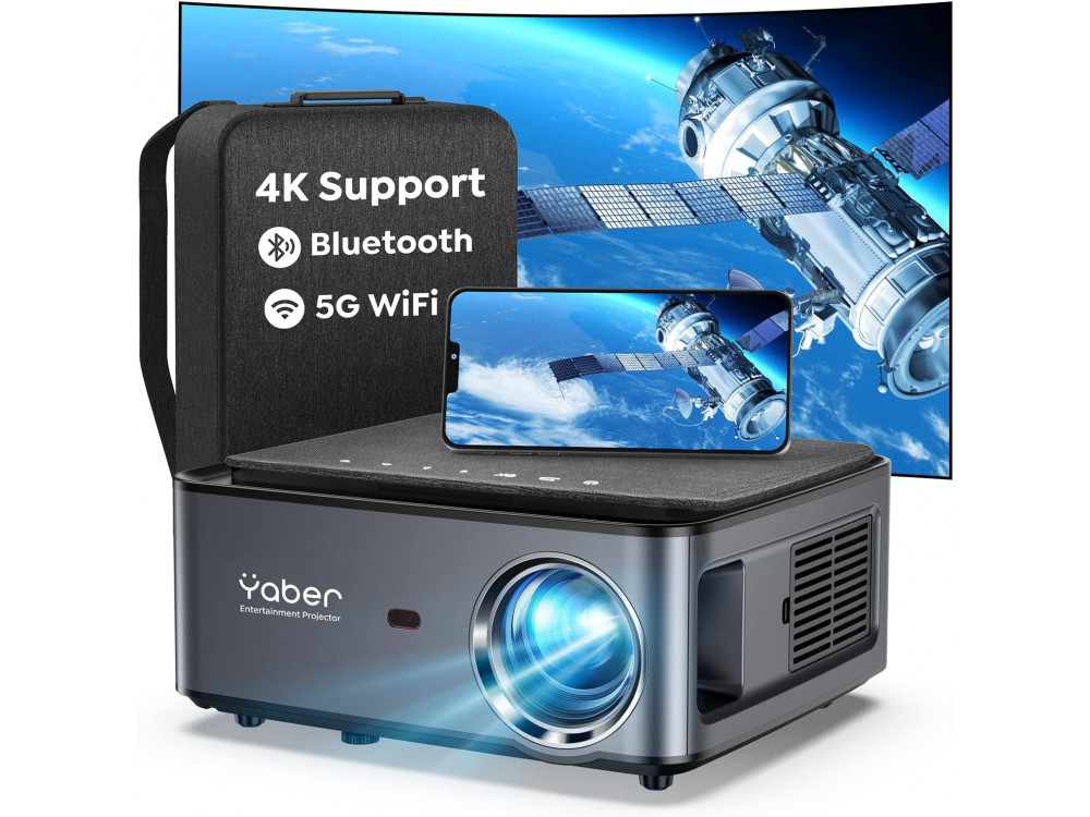 Yaber Buffalo Prο U6 Projector Full HD 1080p Native resolution, 15.000 Lumens, 20.000:1, Bluetooth 5.1 & WiFi, with Case, Black