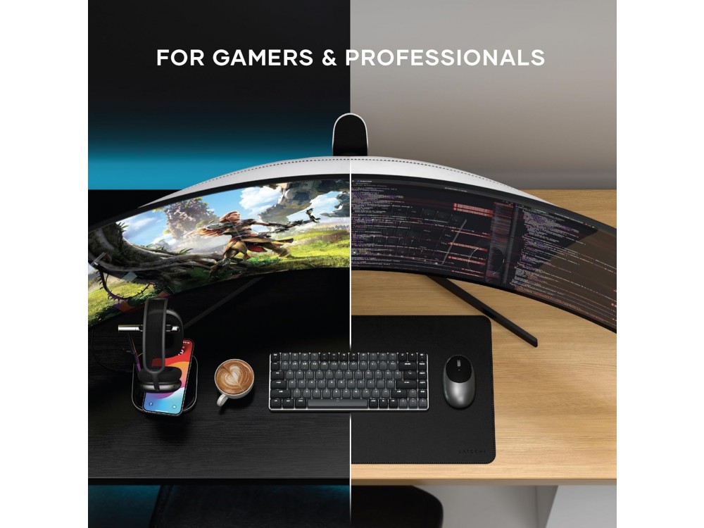 Satechi SM1 Slim 75% Mechanical Keyboard LED Backlit, Wireless Mechanical Keyboard 84 Keys with Bluetooth Connection, Dark Gray