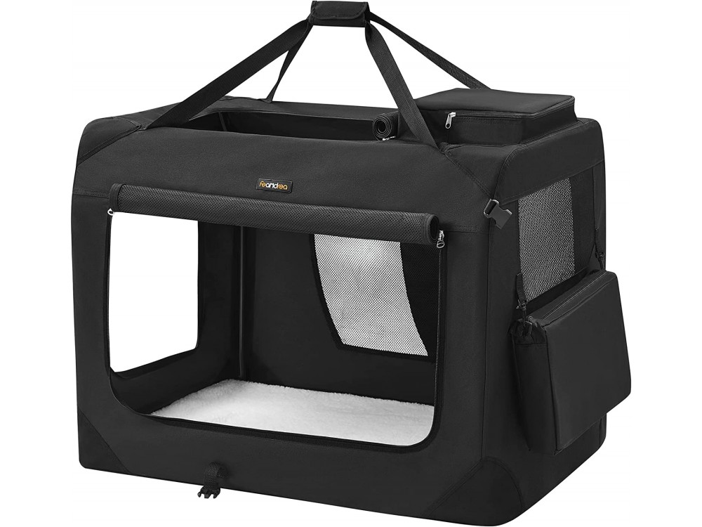 FEANDREA Dog / Cat Carrier, Foldable with Metal Safety Frame, 102 x 69 x 69cm