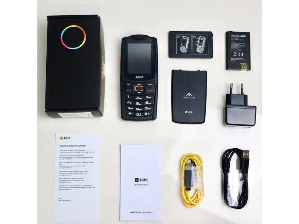 AGM M6 Black Waterproof Mobile Phone Drop Resistant IP68/IP69K, Dual Sim, 4G