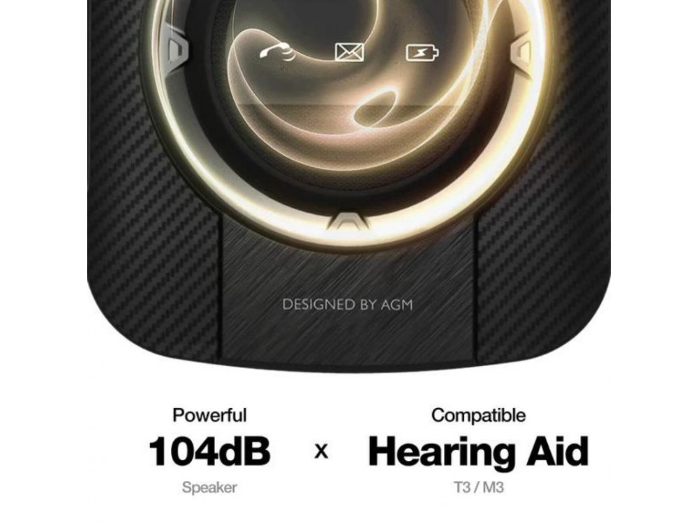 AGM M8 FLIP Waterproof mobile phone, MIL-STD-810H, Dual Sim, 2.8" screen, SOS compatible with hearing aids, Black