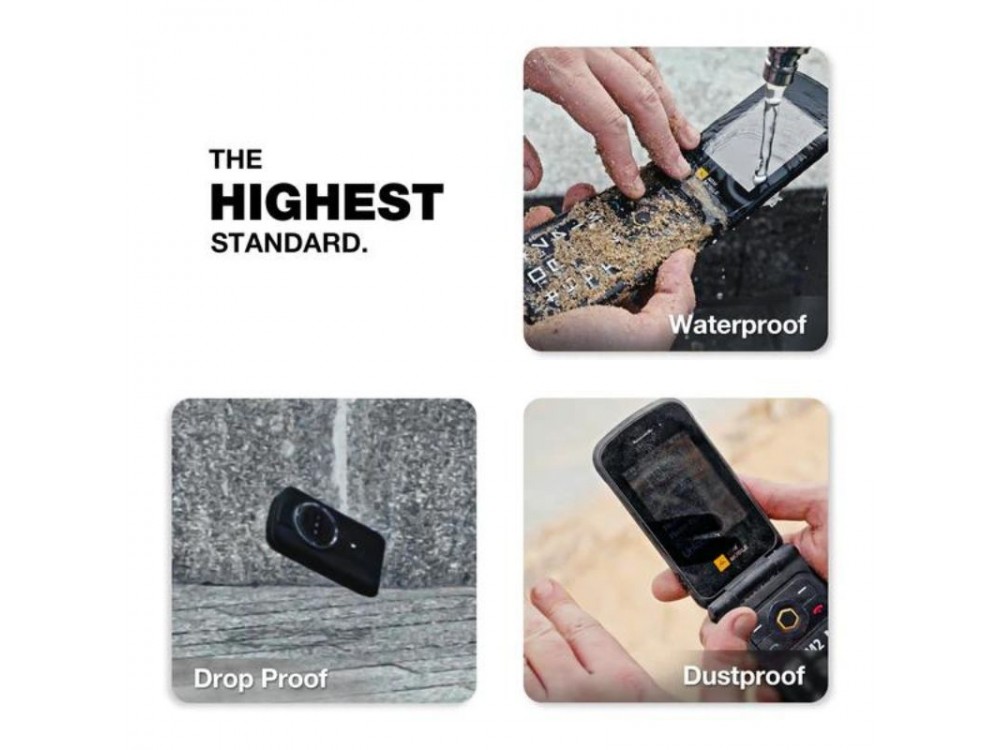 AGM M8 FLIP Waterproof mobile phone, MIL-STD-810H, Dual Sim, 2.8" screen, SOS compatible with hearing aids, Black