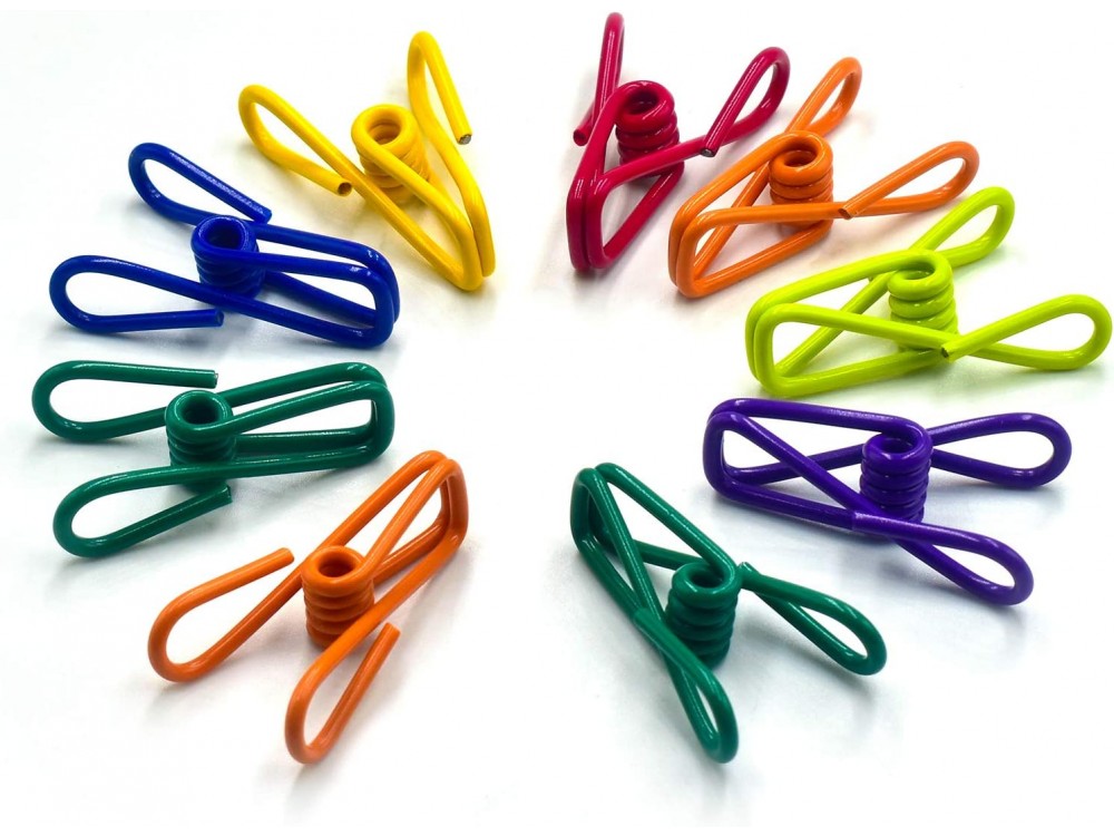 AJ 10-Pack Chip Clips, Multipurpose Clips / Pegs Set of 10pcs (Various Colors)