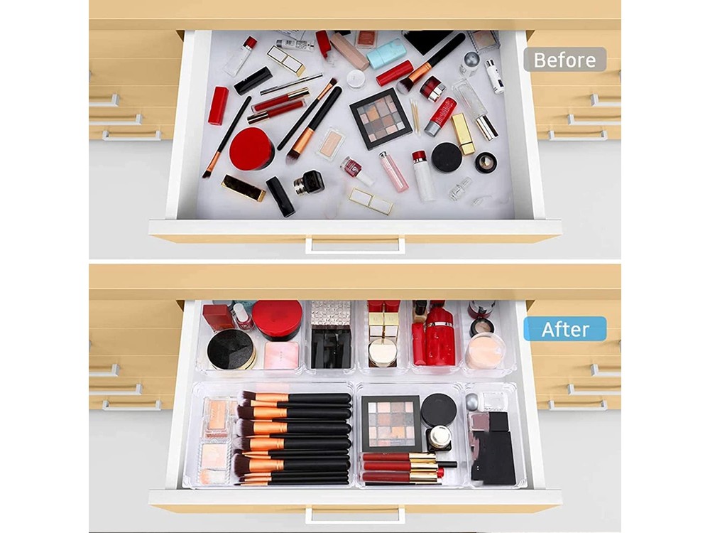 AJ 16-Pack Drawer Organiser System, Κουτιά οργάνωσης συρταριού, Σετ των 16τμχ (5 Μεγέθη)