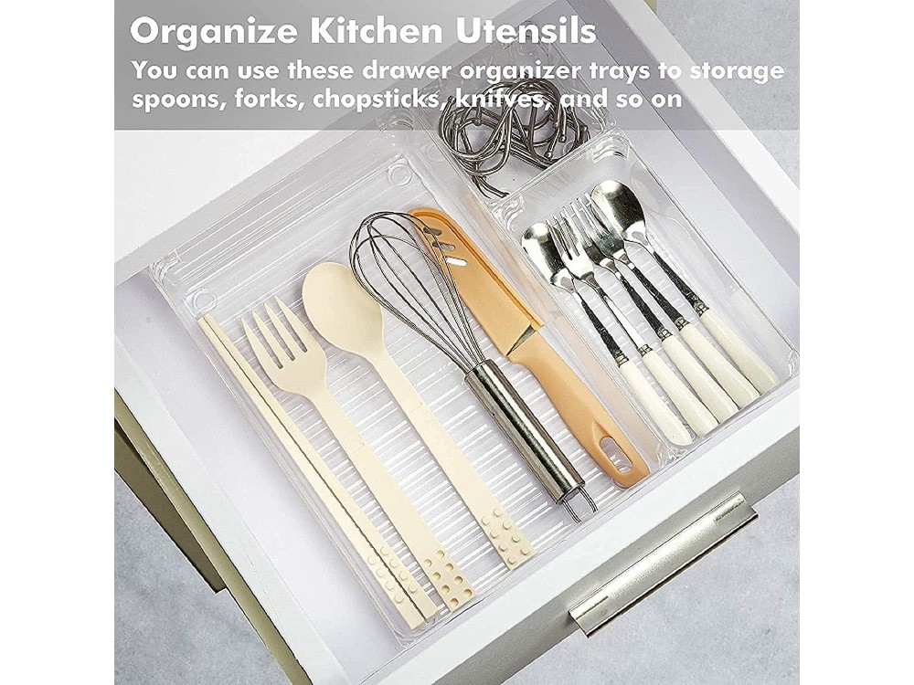 AJ 16-Pack Drawer Organiser System, Κουτιά οργάνωσης συρταριού, Σετ των 16τμχ (5 Μεγέθη)