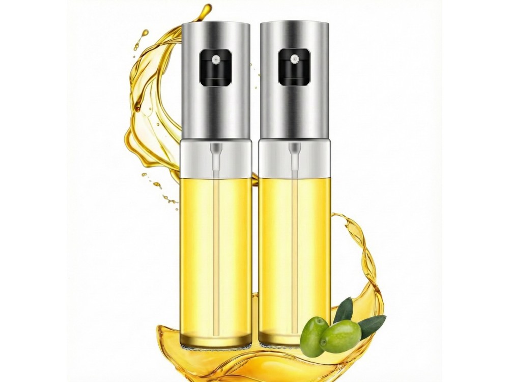 AJ 2-Pack Oil Glass Sprayer for Cooking, 100ml, Δοχείο Λαδιού Σπρέι Γυάλινο, Σετ των 2 Τμχ