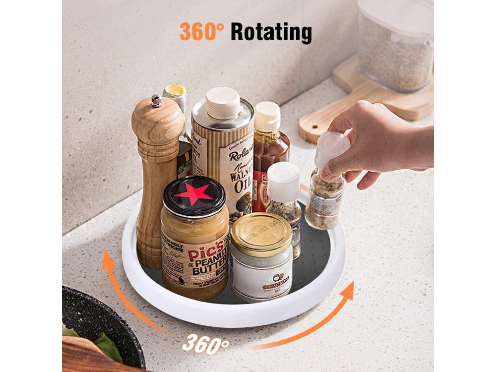 AJ 2-Pack Spice Rack Lazy Susan Turntable, Περιστρεφόμενος δίσκος / Θήκη Μπαχαρικών, Σετ των 2 Τμχ, 30cm