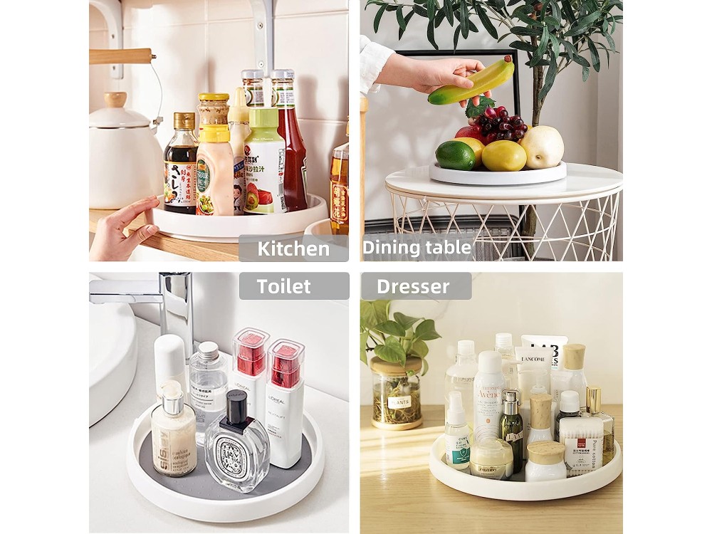 AJ 2-Pack Spice Rack Lazy Susan Turntable, Περιστρεφόμενος δίσκος / Θήκη Μπαχαρικών, Σετ των 2 Τμχ, 30cm