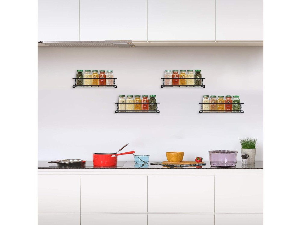 AJ 2-Tier Spice Rack, Ράφι Μπαχαρικών & Βοτάνων, Σετ των 2, Black