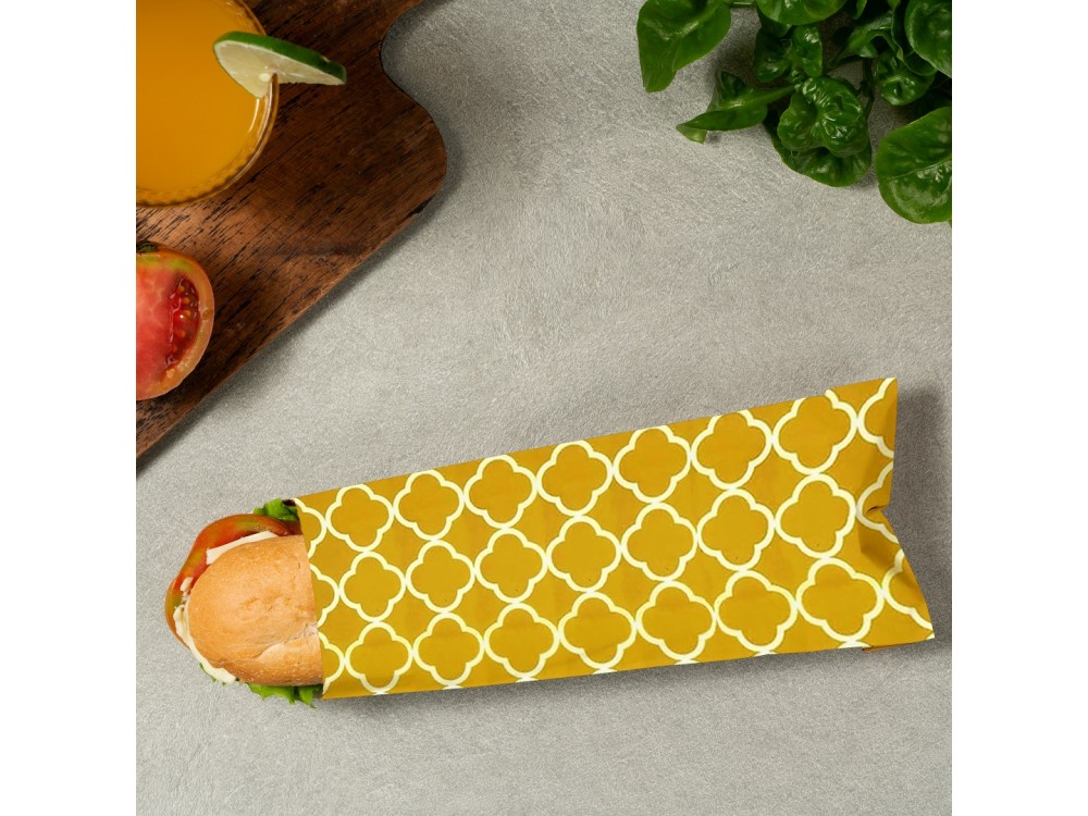 AJ 6-Pack Beeswax Food Wrap Organic, Food Wraps Set of 6 pcs in 3 Sizes (S+M+L), Honeycomb