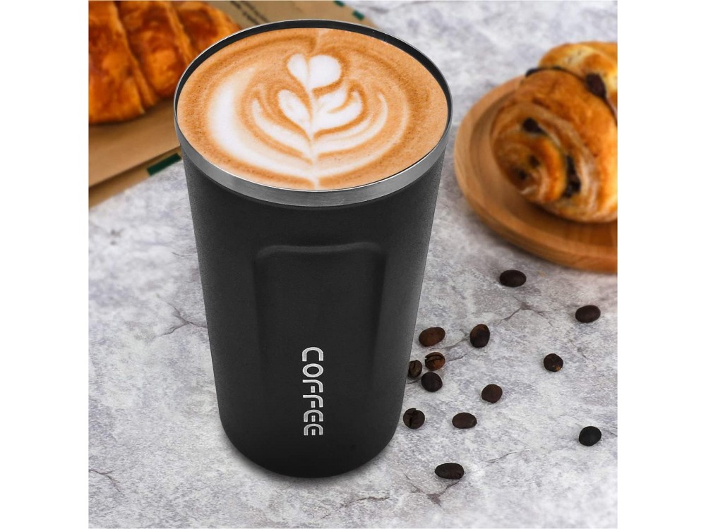 AJ Classico Travel Mug, Θερμός 510ml από Ανοξείδωτο ατσάλι, Μαύρο