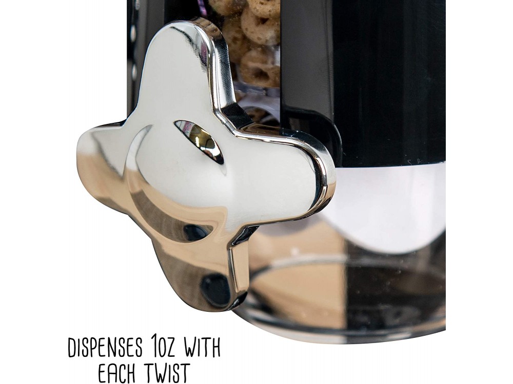 AJ Double Cereal Dispenser, Διανεμητής Δημητριακών με 2 Δοχεία των 500ml, Black