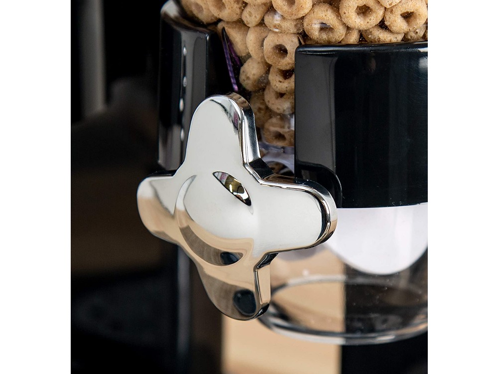 AJ Double Cereal Dispenser, Διανεμητής Δημητριακών με 2 Δοχεία των 500ml, Black