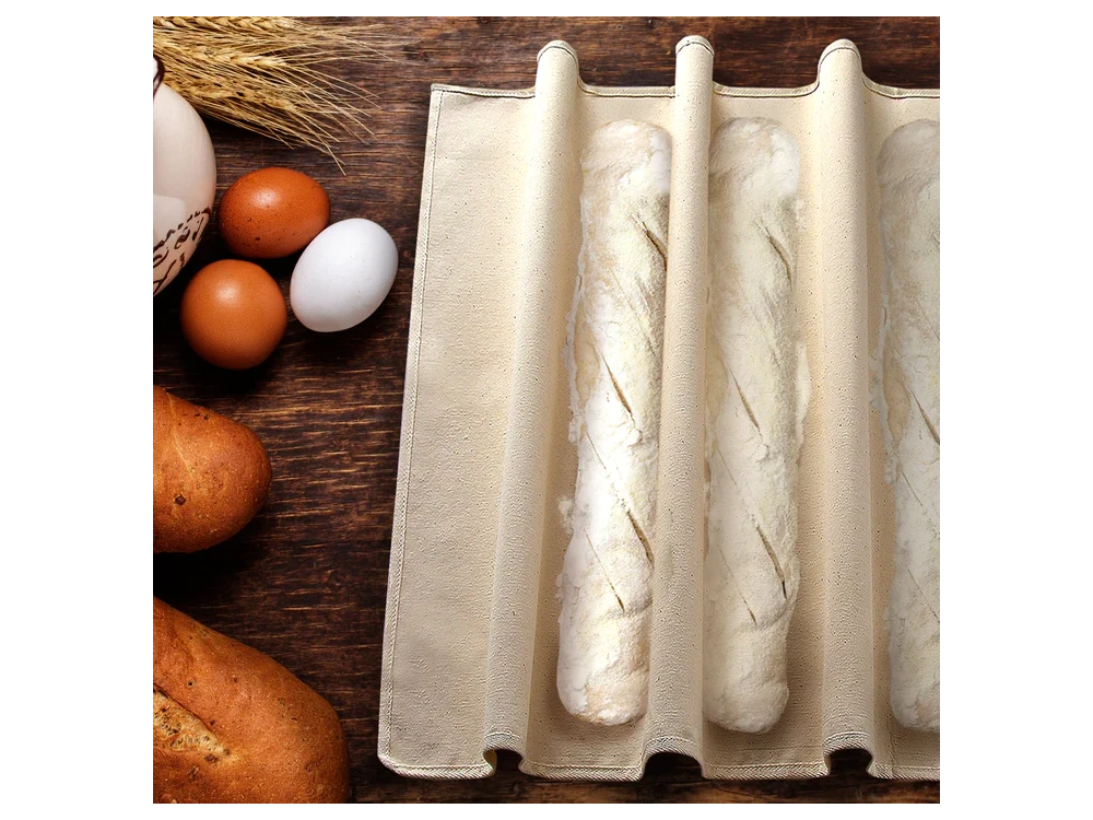 AJ Dough Bread Couche Cloth, Baking Cloth 90 x 60cm, for resting Dough / Baguettes, with Couche