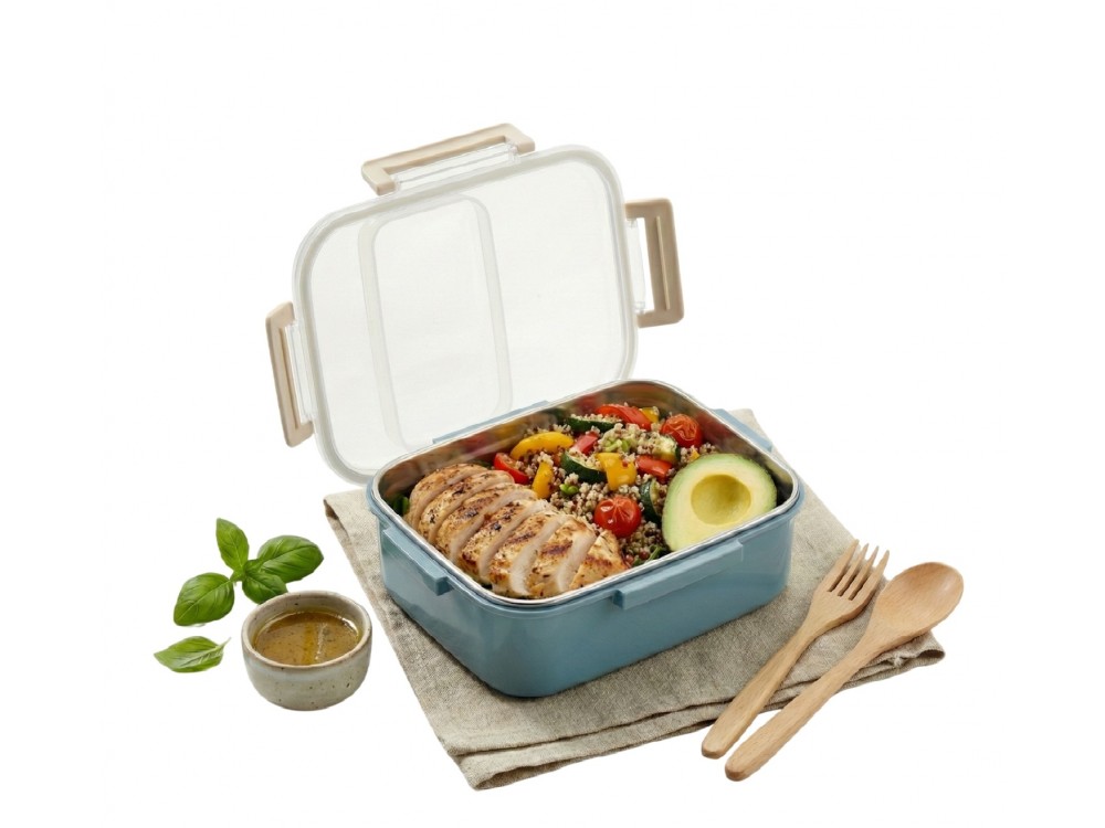 AJ Lunch Box, Ισοθερμικό Inox Δοχείο Φαγητού από Ανοξείδωτο Χάλυβα, 18x12.5x7.5cm, Petrol