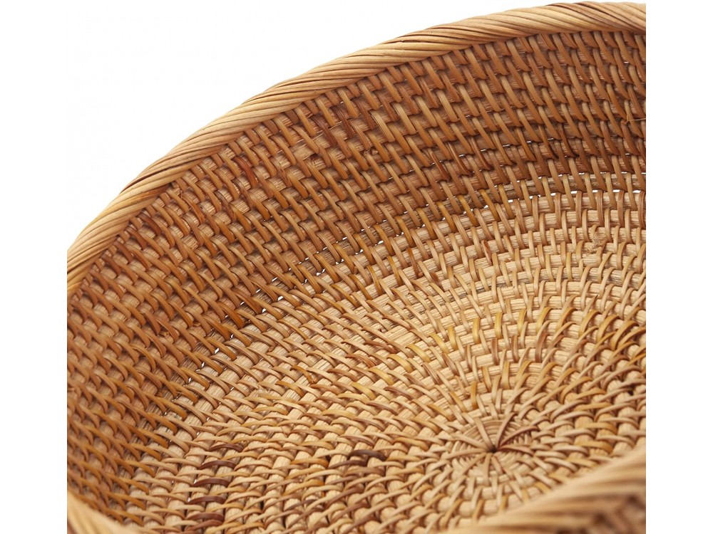 AJ Natural Rattan Storage Baskets Round, Καλάθια Αποθήκευσης Στρογγυλά, Σετ των 3τμχ, Natural Brown