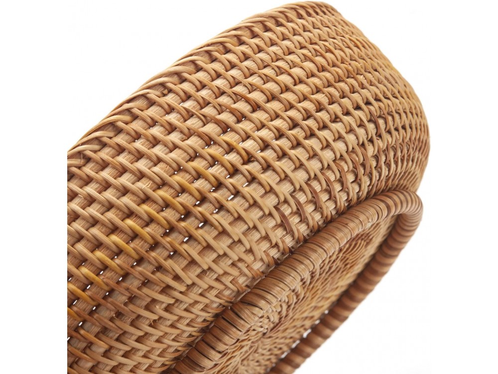 AJ Natural Rattan Storage Baskets Round, Καλάθια Αποθήκευσης Στρογγυλά, Σετ των 3τμχ, Natural Brown