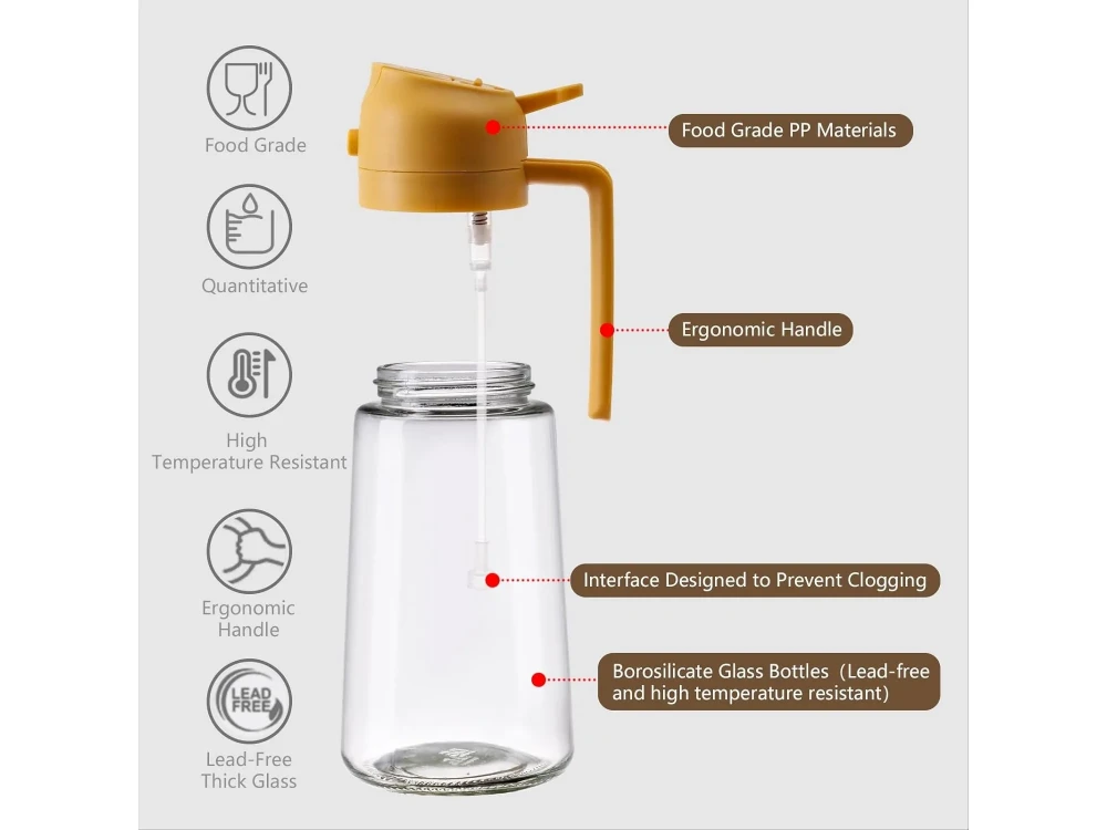 AJ Oil Sprayer for Cooking 470ml, Γυάλινο Δοχείο Λαδιού Σπρέι, Soft Green