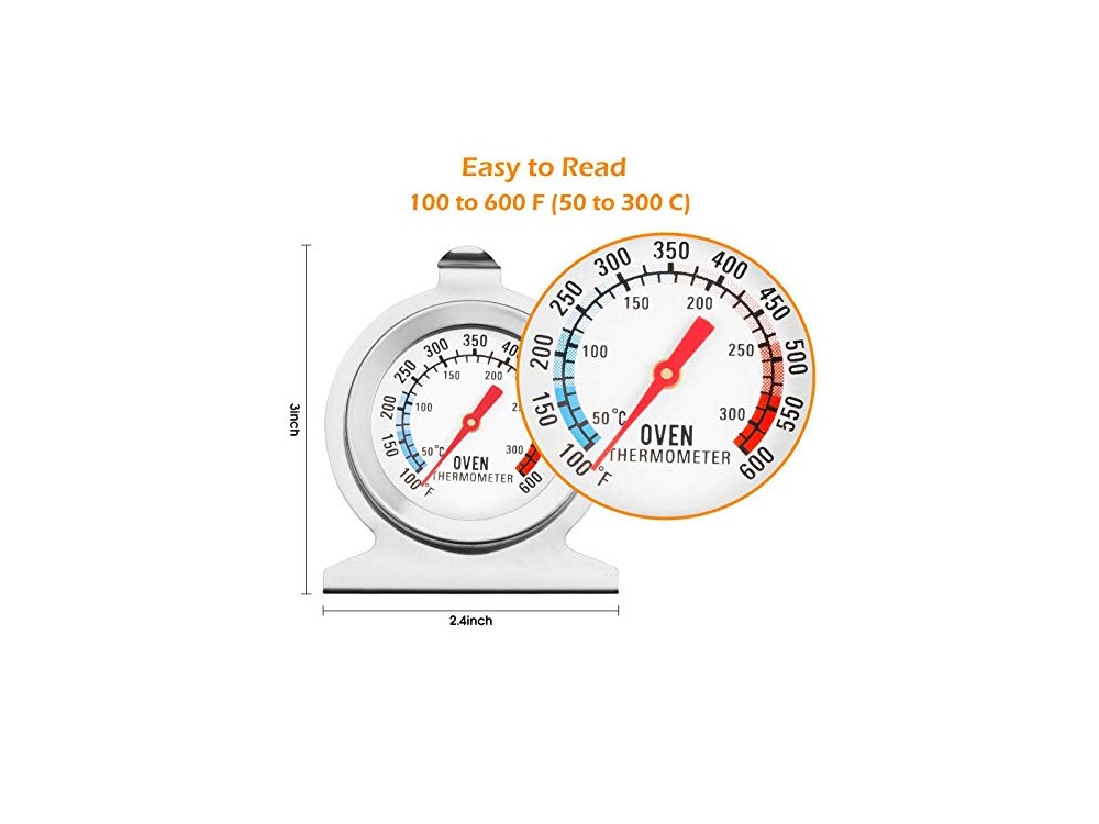AJ Oven Thermometer, Θερμόμετρο Φούρνου / BBQ 50-300°C, Silver