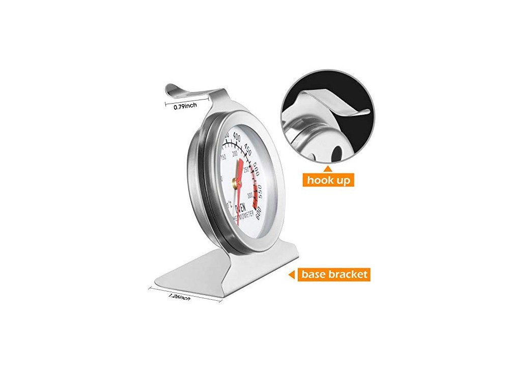 AJ Oven Thermometer, Θερμόμετρο Φούρνου / BBQ 50-300°C, Silver
