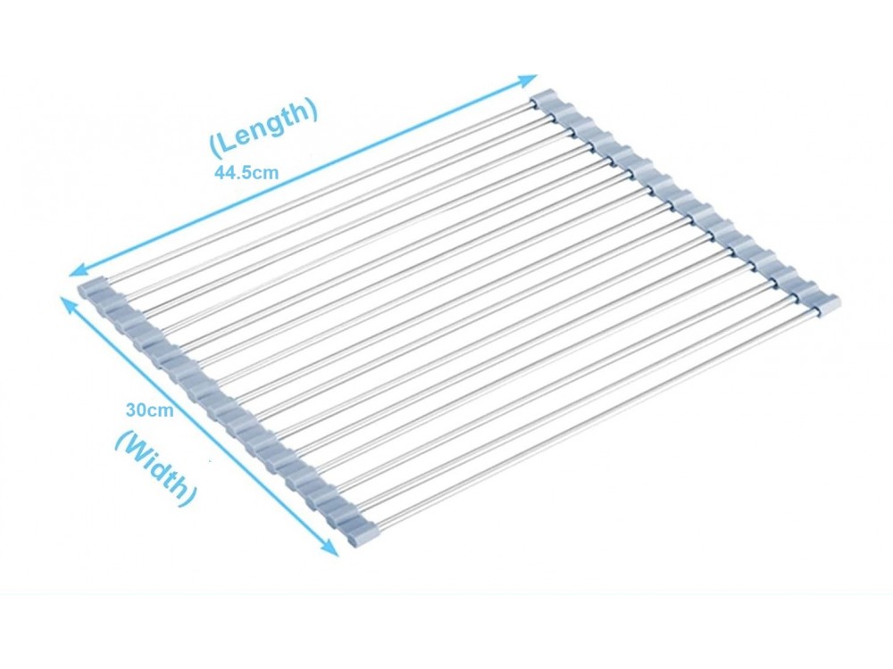 AJ Roll Up Dish Drying Rack, Αναδιπλούμενος Στεγνωτήρας Πιάτων για Νεροχύτη Κουζίνας