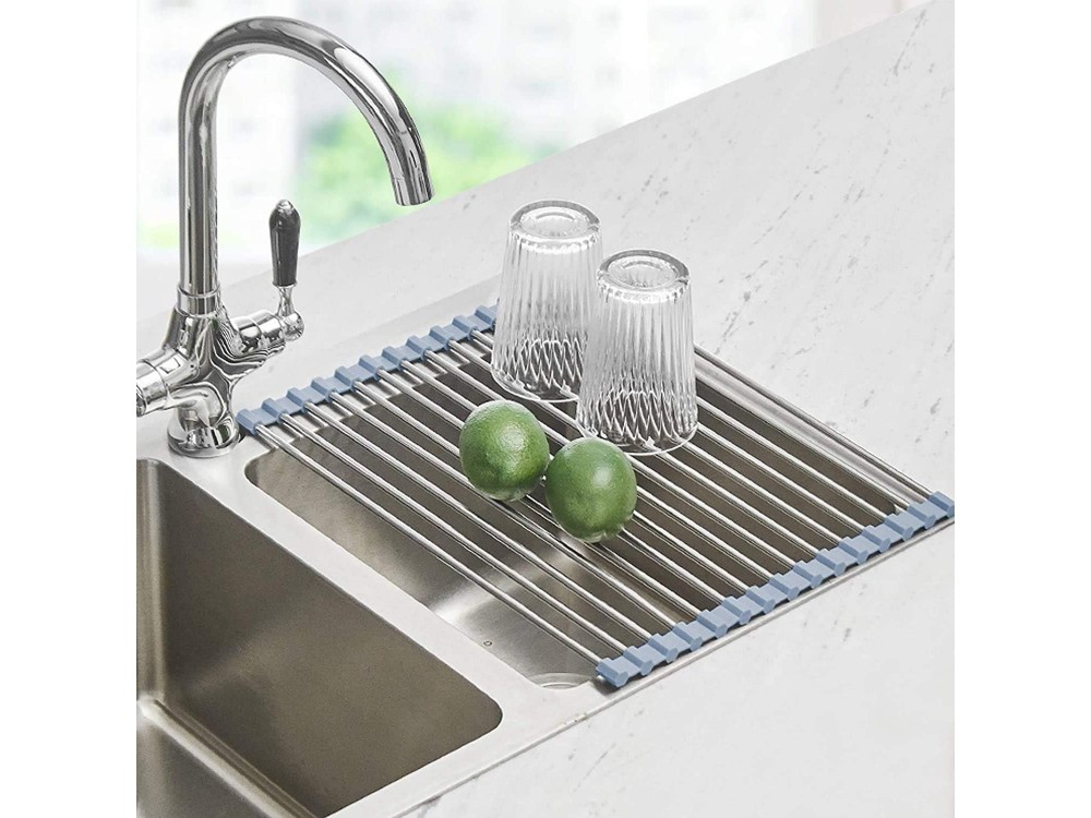 AJ Roll Up Dish Drying Rack, Αναδιπλούμενος Στεγνωτήρας Πιάτων για Νεροχύτη Κουζίνας