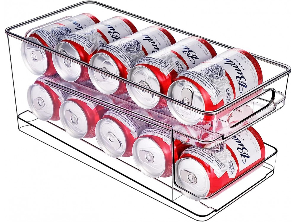 AJ Rolling Can Dispenser, Θήκη Ψυγείου Αναψυκτικών / Μπίρας 330ml, με Κλίση για Κύληση των Κουτιών