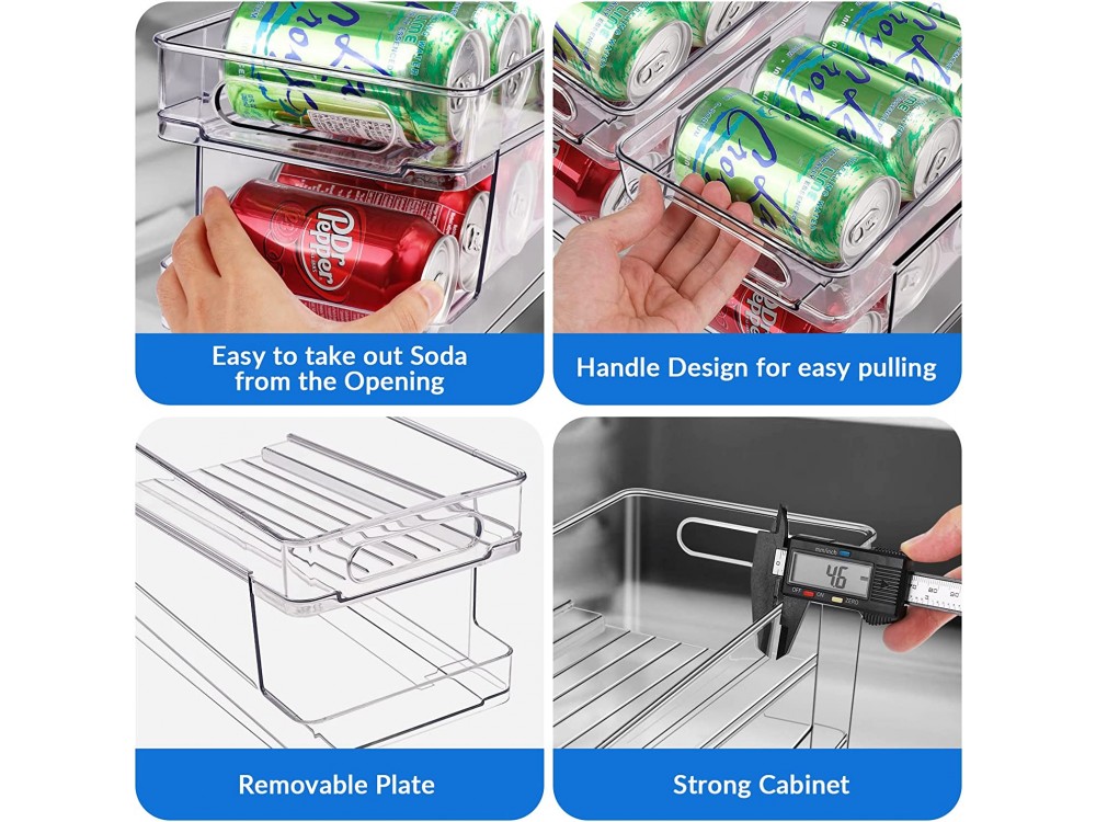 AJ Rolling Can Dispenser, Θήκη Ψυγείου Αναψυκτικών / Μπίρας 330ml, με Κλίση για Κύληση των Κουτιών