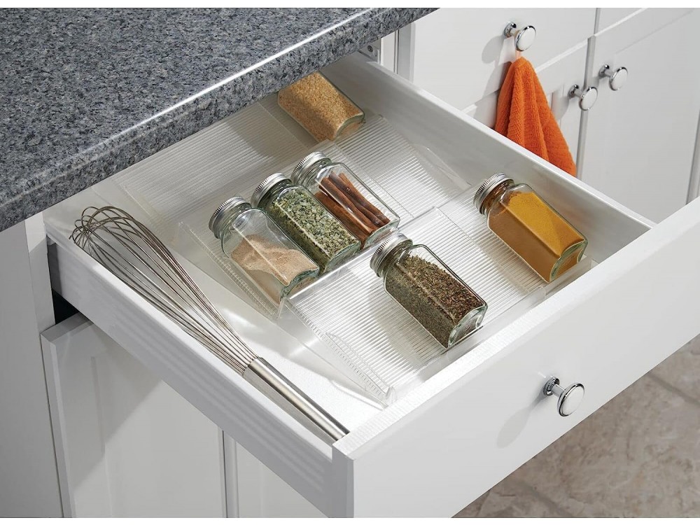 AJ Spice Drawer Organizer, 3 Place Spice Rack for Drawer / Cabinet Organizer, 42 x 18-37cm extendable