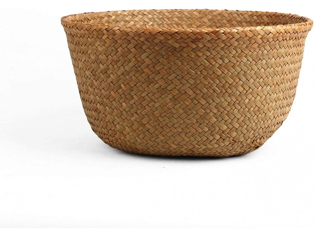 AJ Woven Seagrass Basket, Διακοσμητικό Καλάθι Ψάθινο, Large 28 x 32cm, Natural Brown
