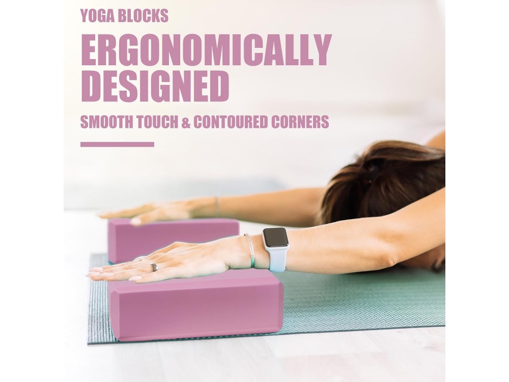 AJ Yoga Block, Τούβλο για Γιόγκα Σετ των 2 23x15x7.5cm