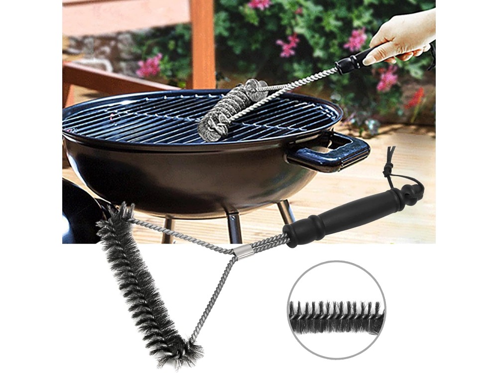 AJ Ανοξείδωτη Βούρτσα Καθαρισμού Ψησταριάς BBQ, 30x14cm